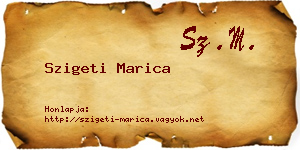 Szigeti Marica névjegykártya